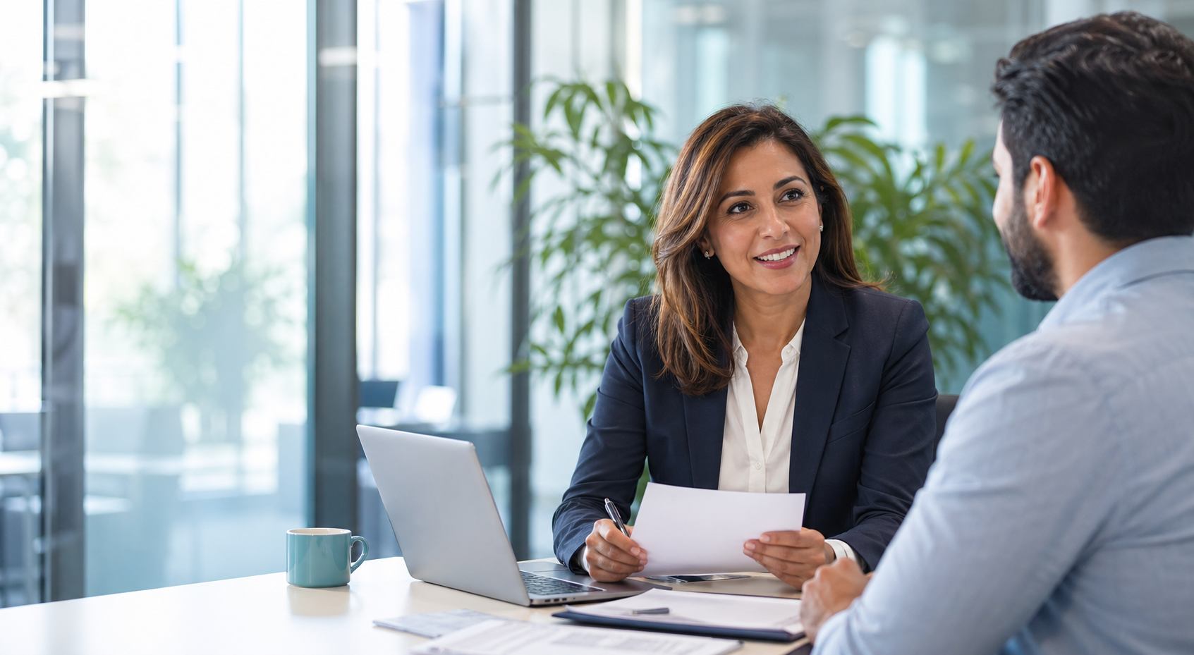 HR consultant interviewing a job candidate
